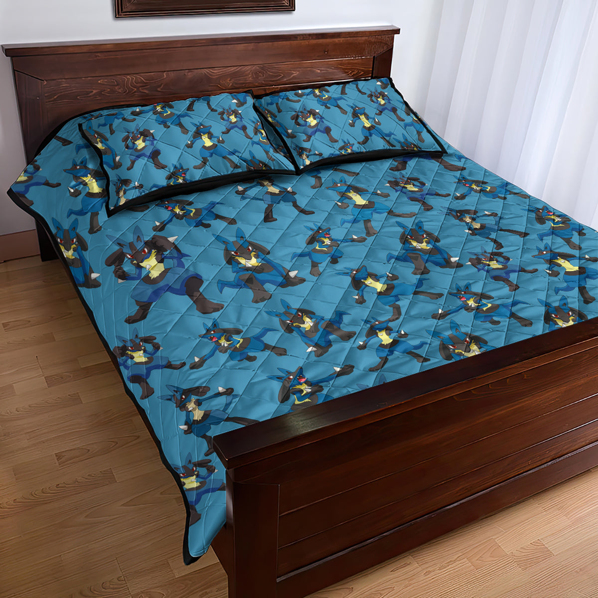 Lucario Pattern Style Quilt Bed Set