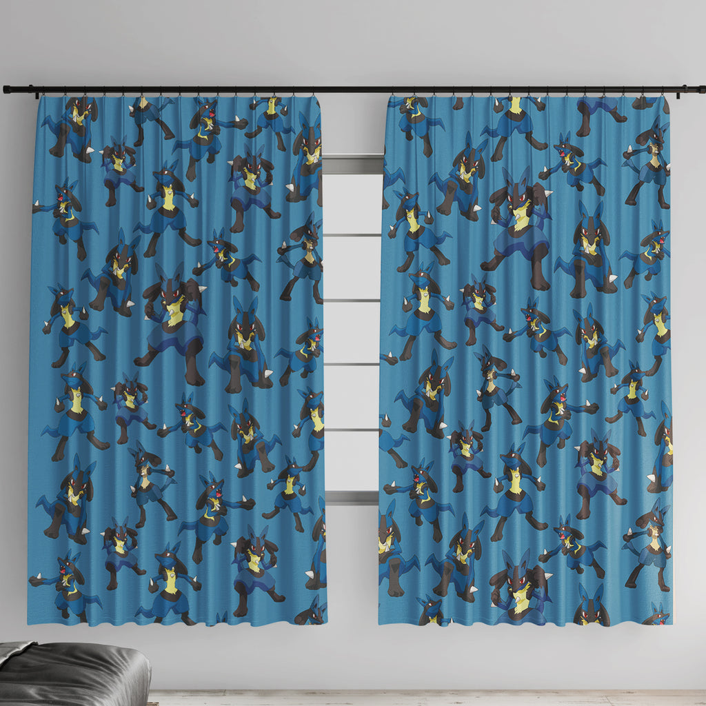 Lucario Pattern Style Window Curtain