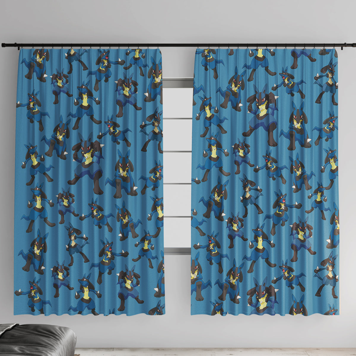 Lucario Pattern Style Window Curtain