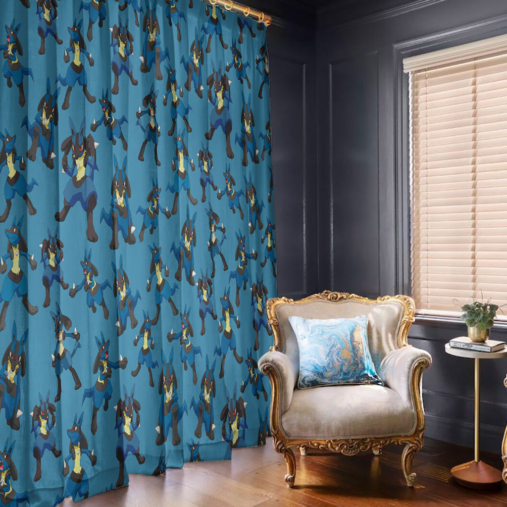 Lucario Pattern Style Window Curtain