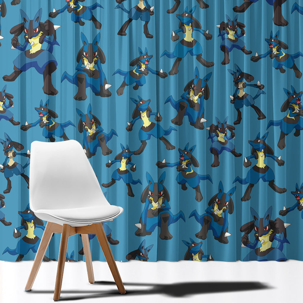 Lucario Pattern Style Window Curtain