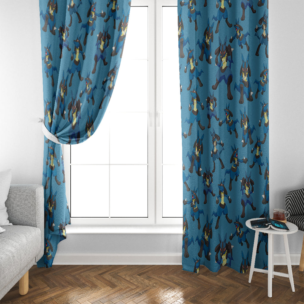 Lucario Pattern Style Window Curtain