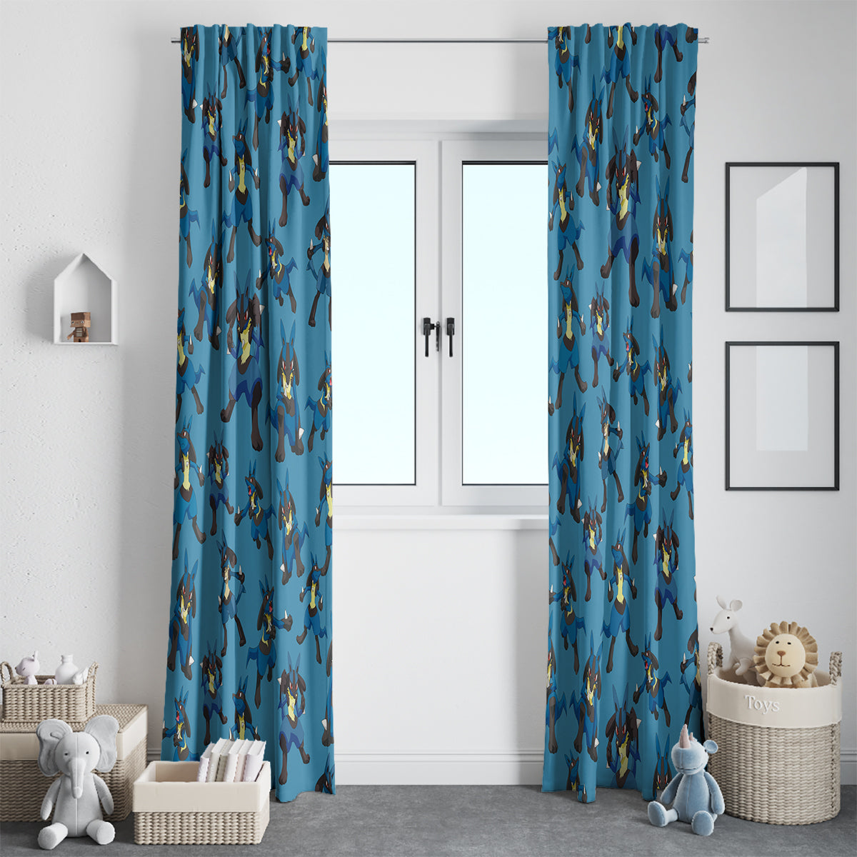 Lucario Pattern Style Window Curtain