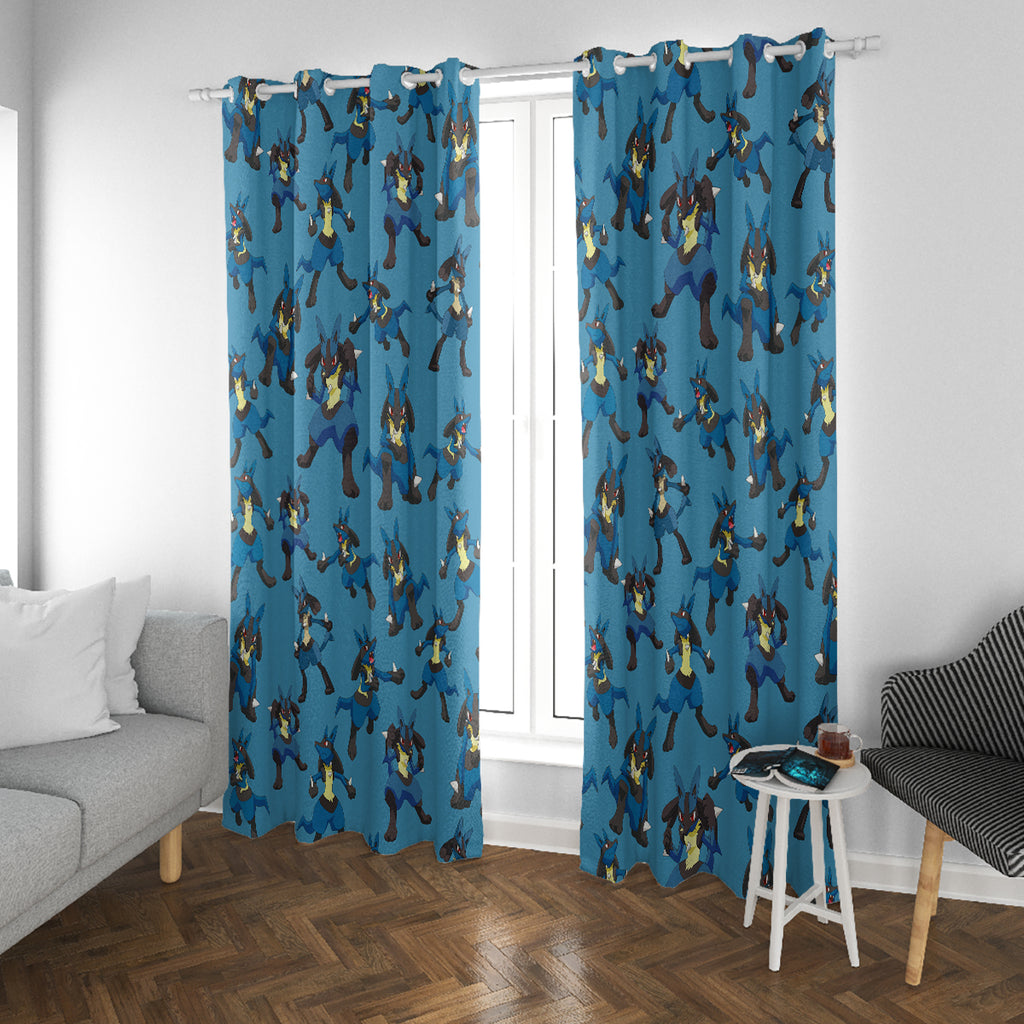 Lucario Pattern Style Window Curtain