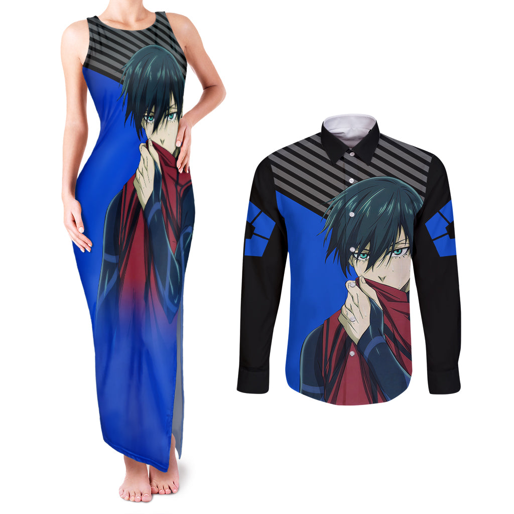 Rin Itoshi Couples Matching Tank Maxi Dress and Long Sleeve Button Shirt