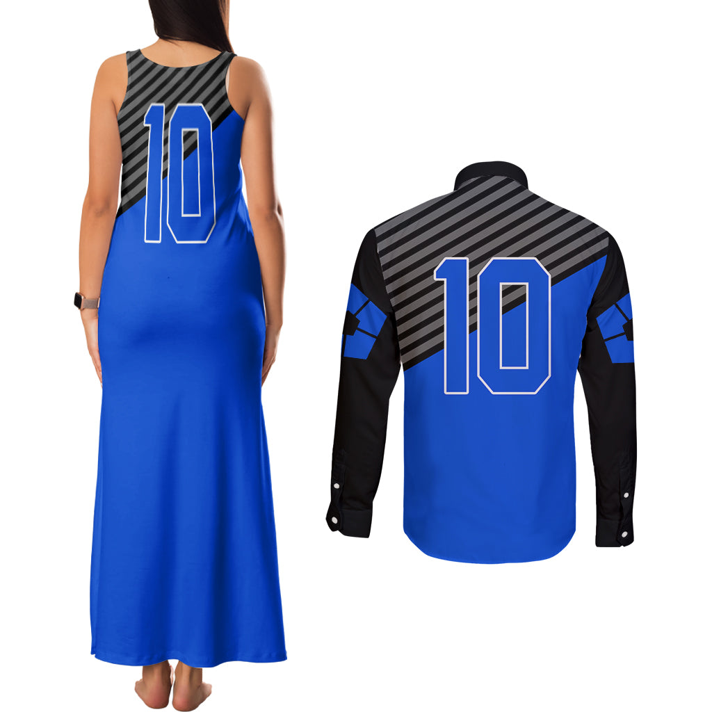 Rin Itoshi Couples Matching Tank Maxi Dress and Long Sleeve Button Shirt