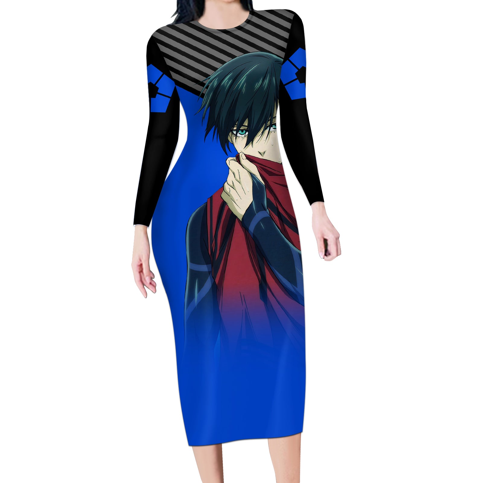 Rin Itoshi Long Sleeve Bodycon Dress