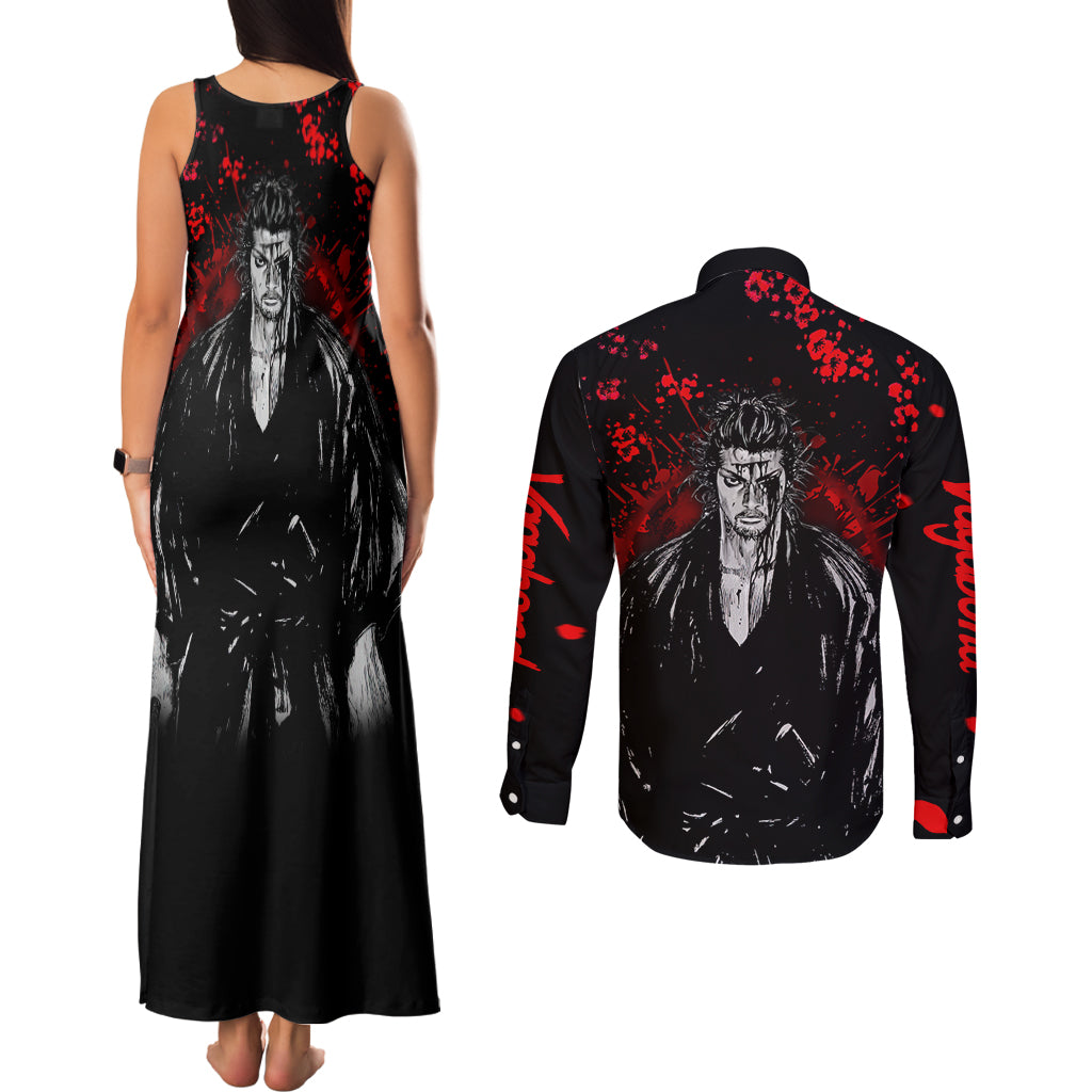 Miyamoto Musashi Couples Matching Tank Maxi Dress and Long Sleeve Button Shirt