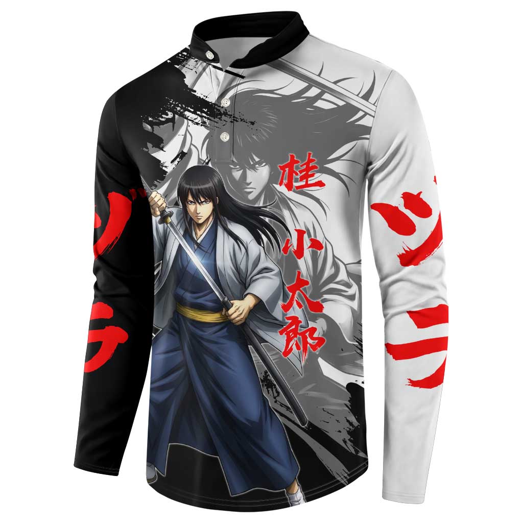 Kotaro Katsura Button Sweatshirt Traditional Samurai Ink Style