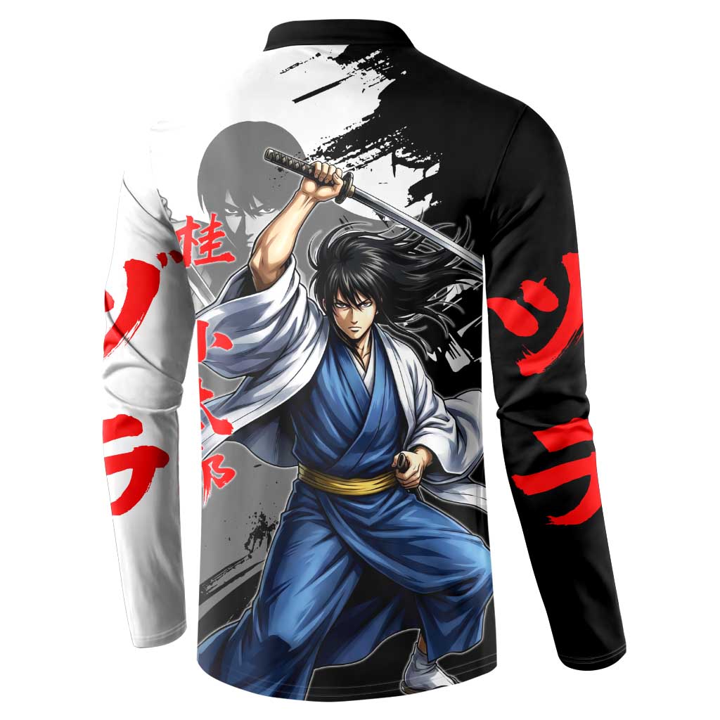 Kotaro Katsura Button Sweatshirt Traditional Samurai Ink Style