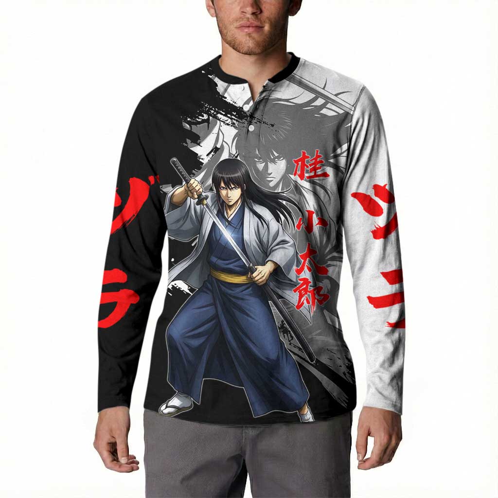 Kotaro Katsura Button Sweatshirt Traditional Samurai Ink Style