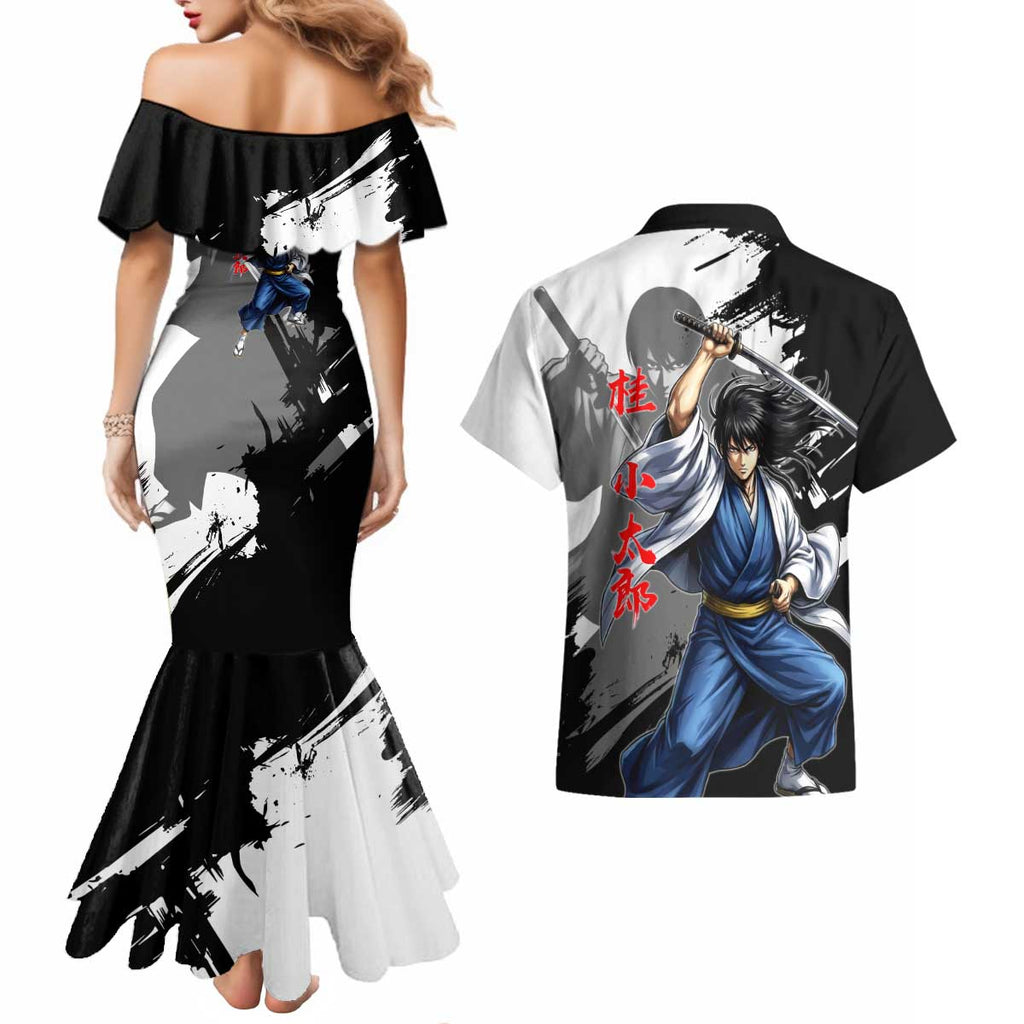 Kotaro Katsura Couples Matching Mermaid Dress and Hawaiian Shirt Traditional Samurai Ink Style