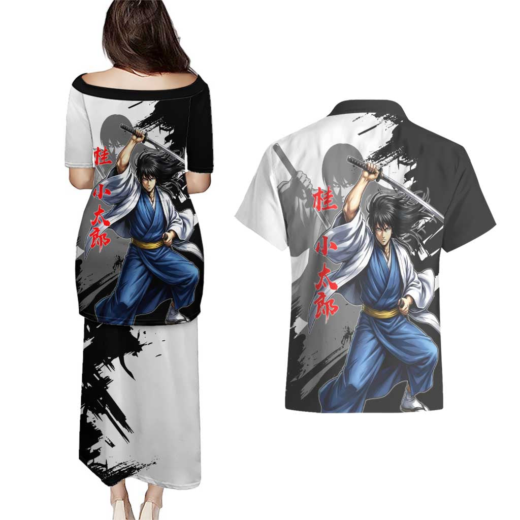 Kotaro Katsura Couples Matching Puletasi and Hawaiian Shirt Traditional Samurai Ink Style