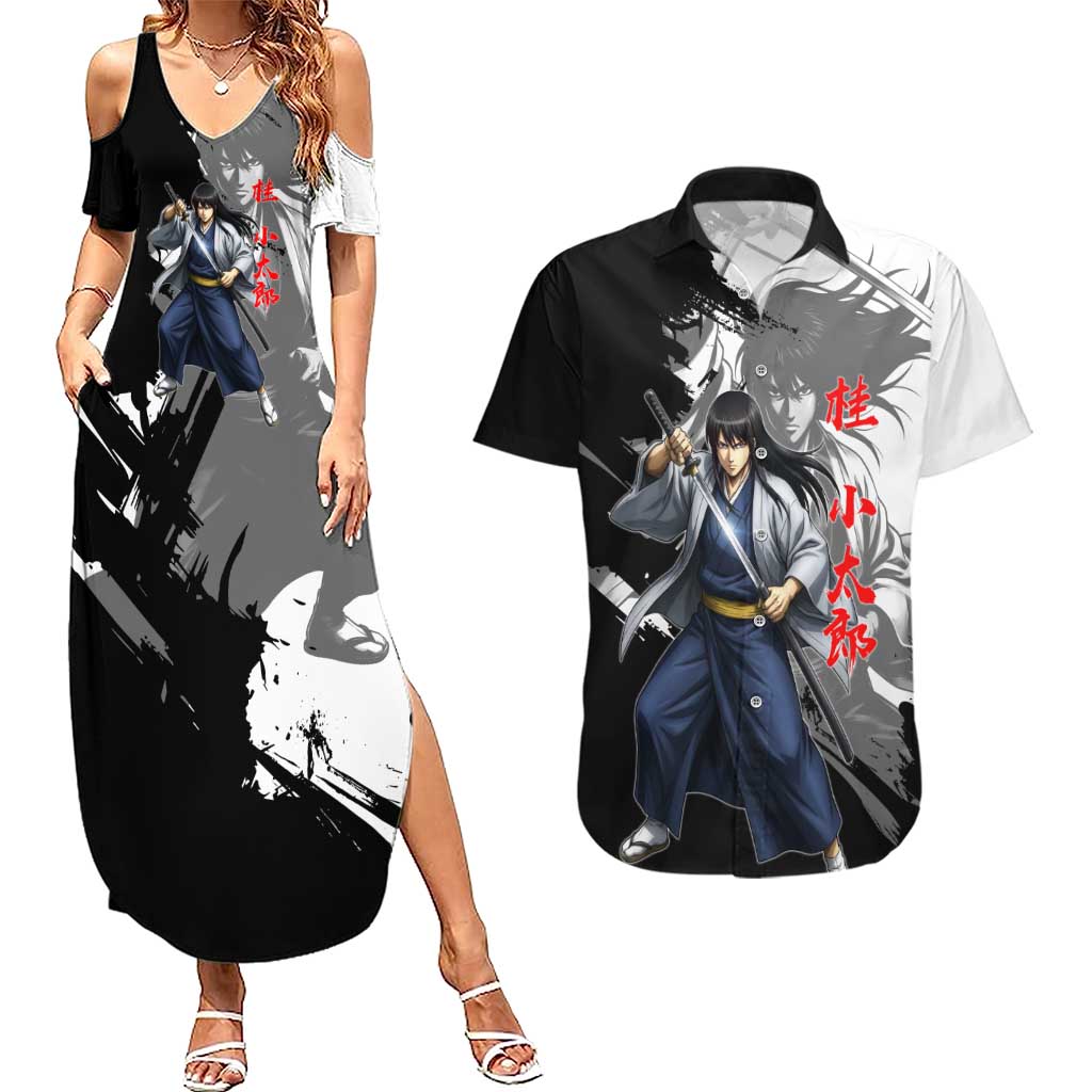 Kotaro Katsura Couples Matching Summer Maxi Dress and Hawaiian Shirt Traditional Samurai Ink Style