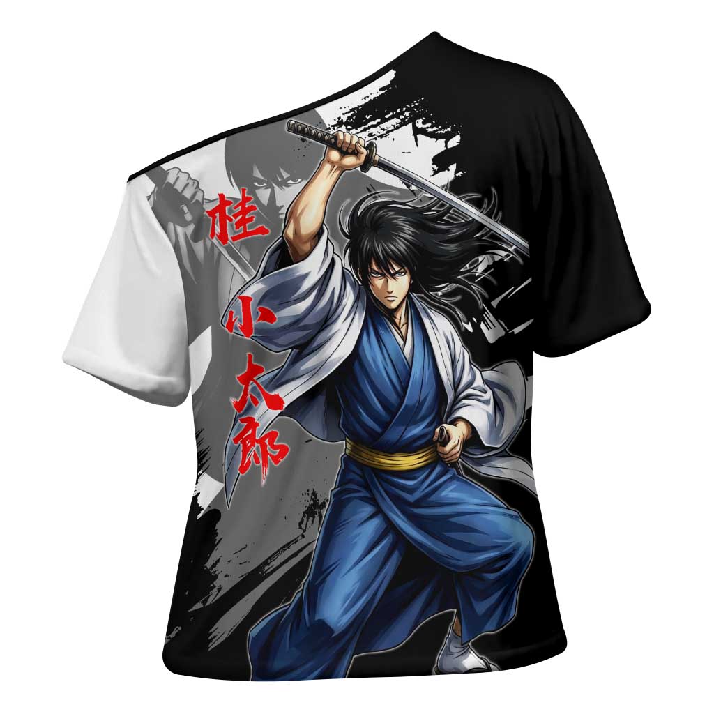 Kotaro Katsura Cross Shoulder Shirt Traditional Samurai Ink Style