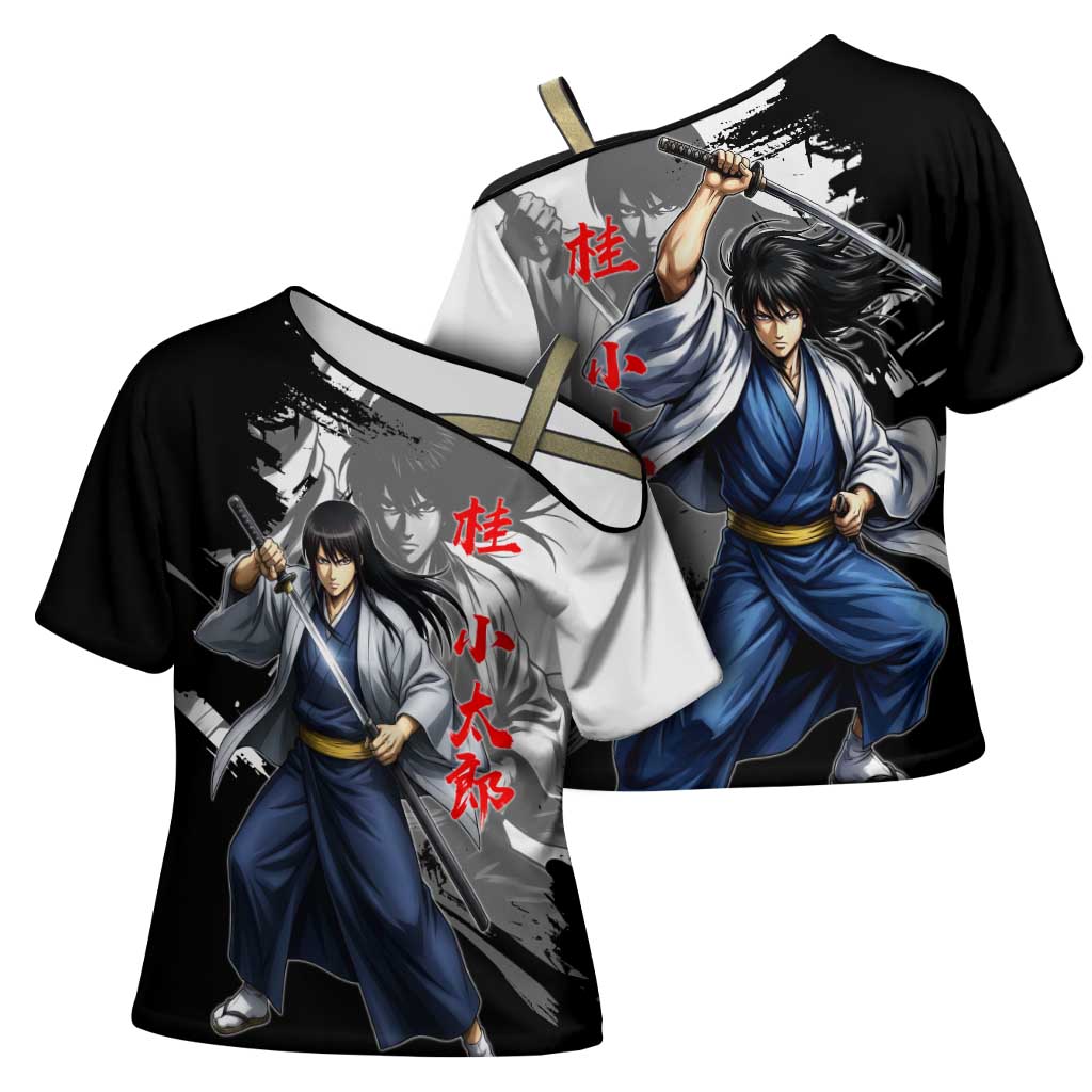 Kotaro Katsura Cross Shoulder Shirt Traditional Samurai Ink Style
