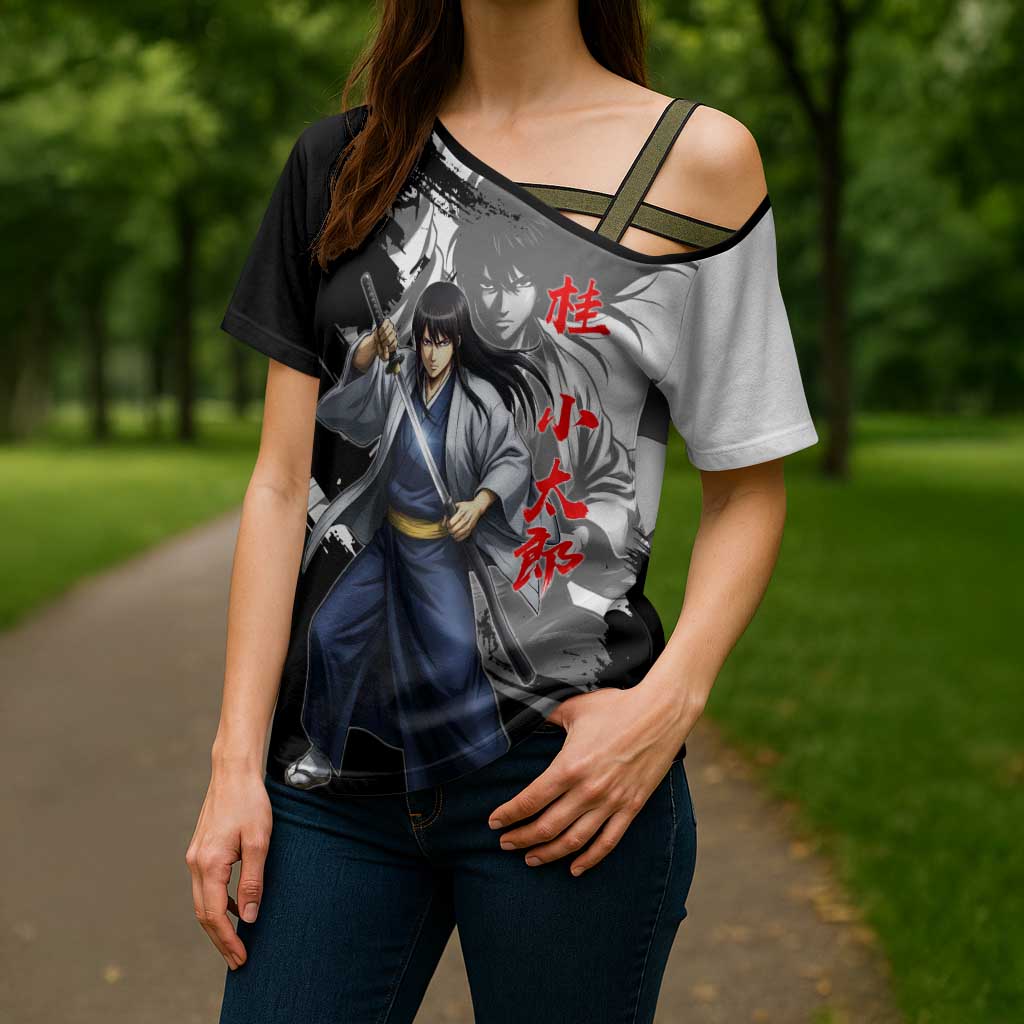 Kotaro Katsura Cross Shoulder Shirt Traditional Samurai Ink Style