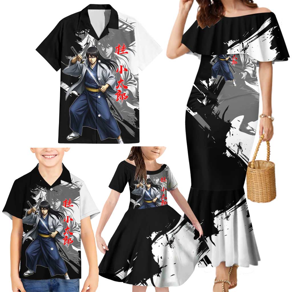 Kotaro Katsura Family Matching Mermaid Dress and Hawaiian Shirt Traditional Samurai Ink Style