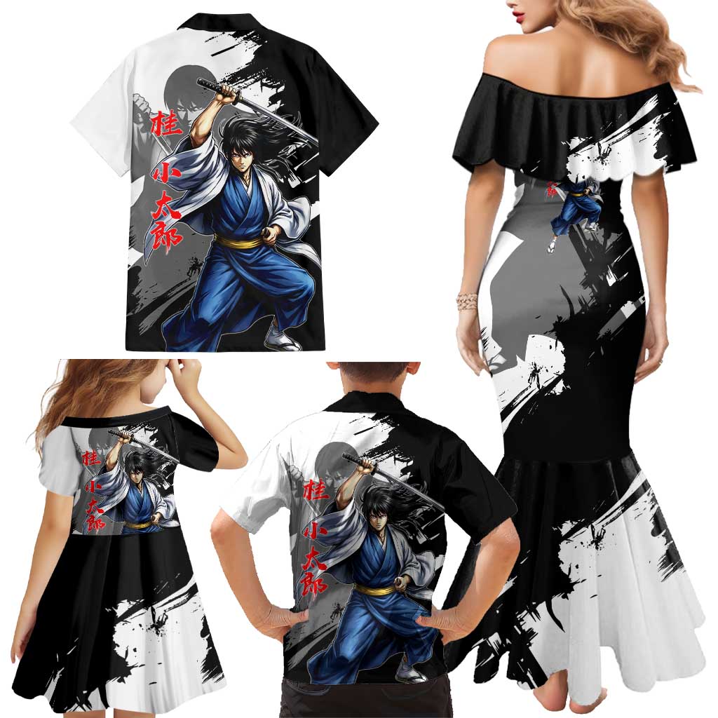 Kotaro Katsura Family Matching Mermaid Dress and Hawaiian Shirt Traditional Samurai Ink Style