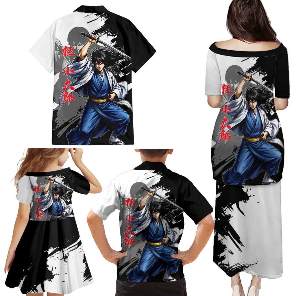 Kotaro Katsura Family Matching Puletasi and Hawaiian Shirt Traditional Samurai Ink Style