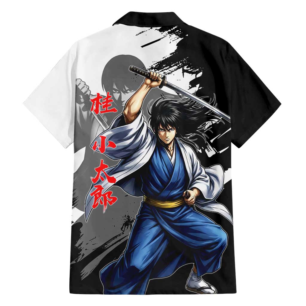 Kotaro Katsura Family Matching Summer Maxi Dress and Hawaiian Shirt Traditional Samurai Ink Style