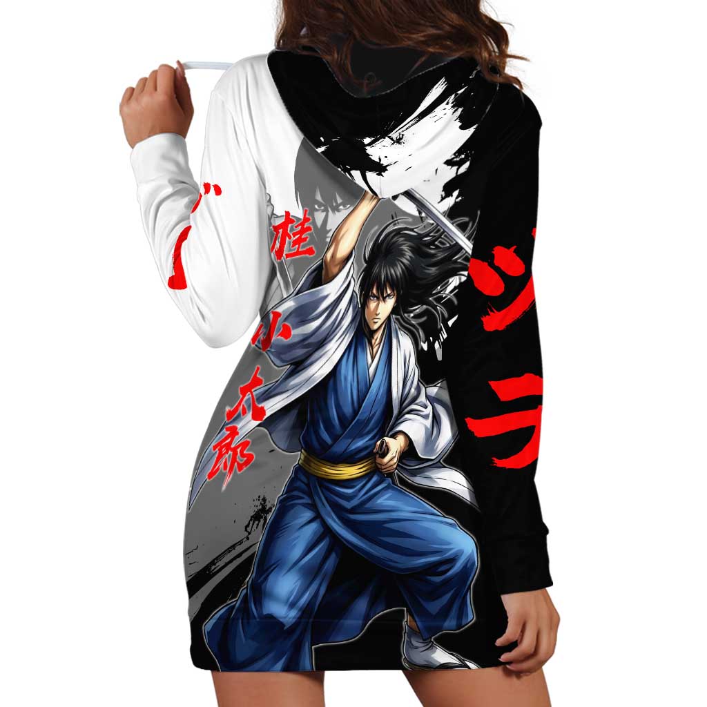 Kotaro Katsura Hoodie Dress Traditional Samurai Ink Style
