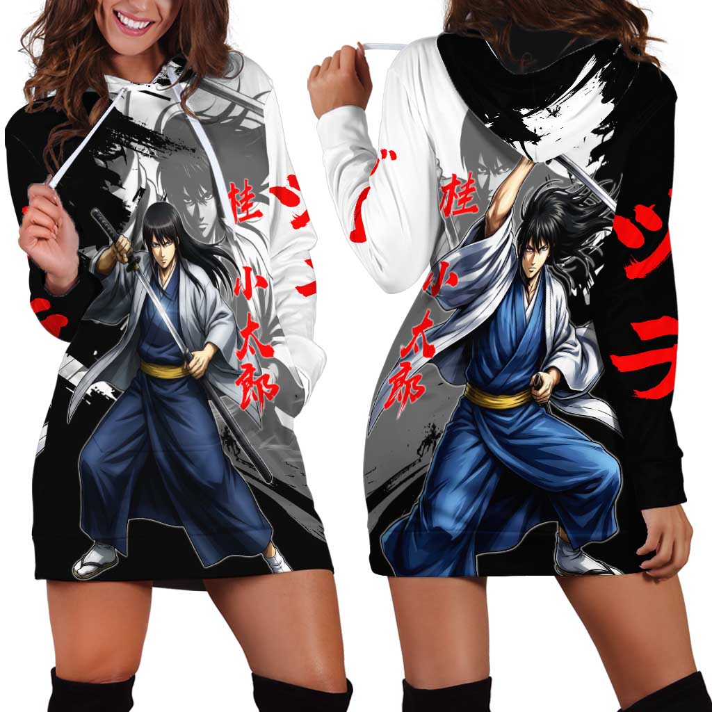Kotaro Katsura Hoodie Dress Traditional Samurai Ink Style