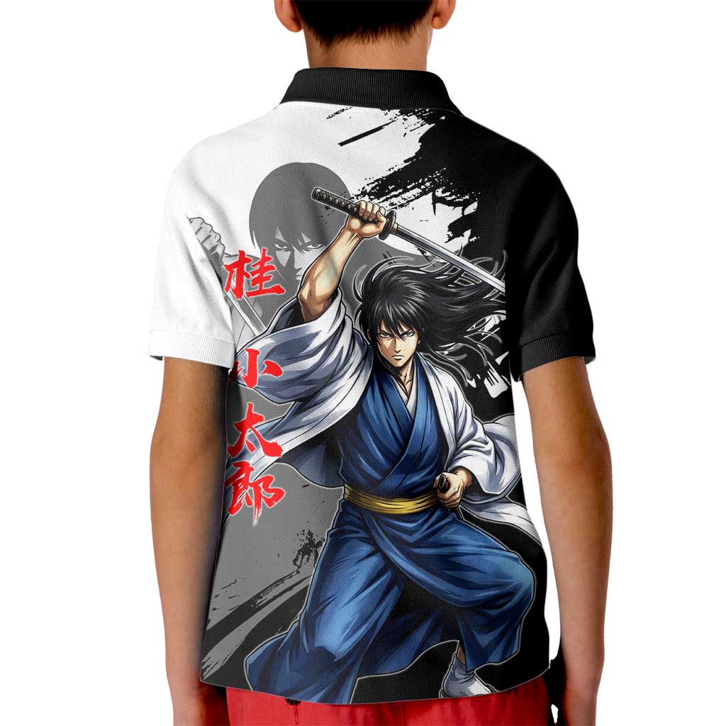 Kotaro Katsura Kid Polo Shirt Traditional Samurai Ink Style