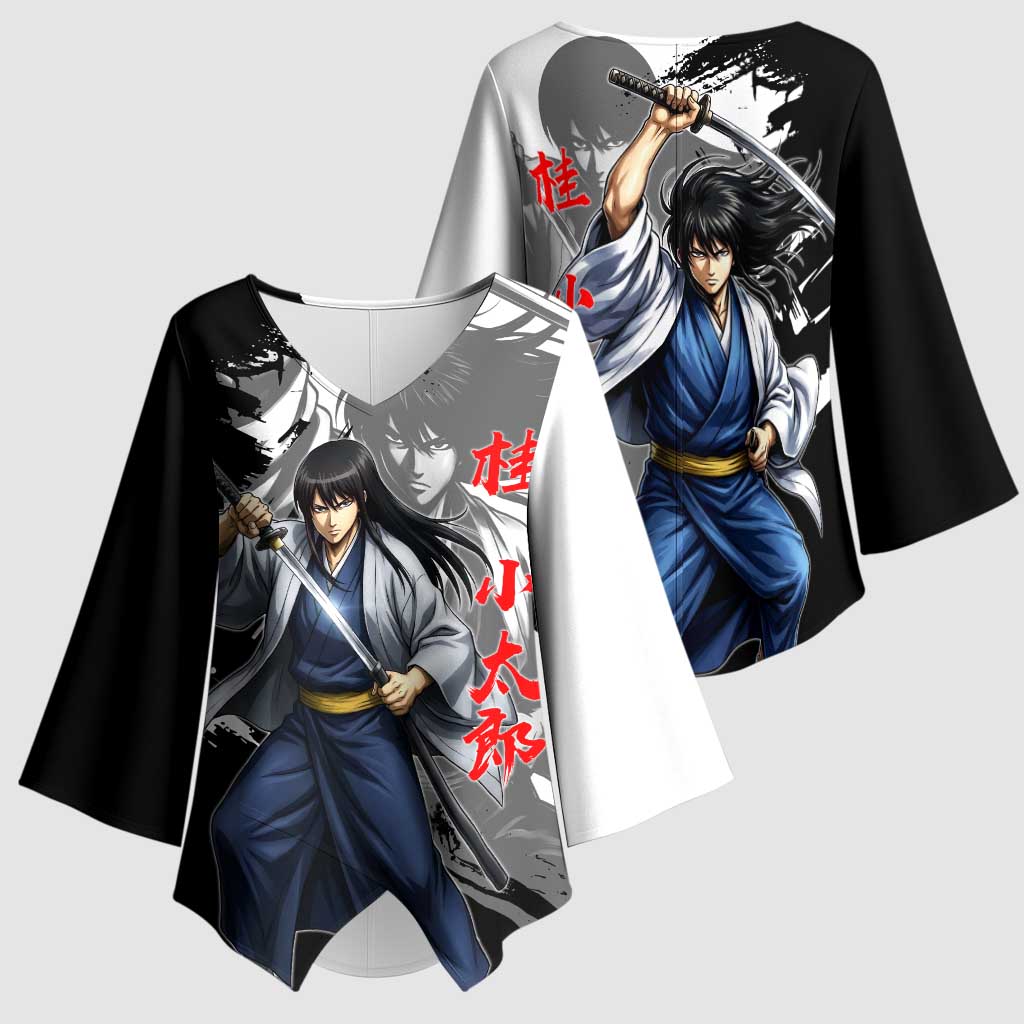 Kotaro Katsura Kimono Sleeve Blouse Traditional Samurai Ink Style