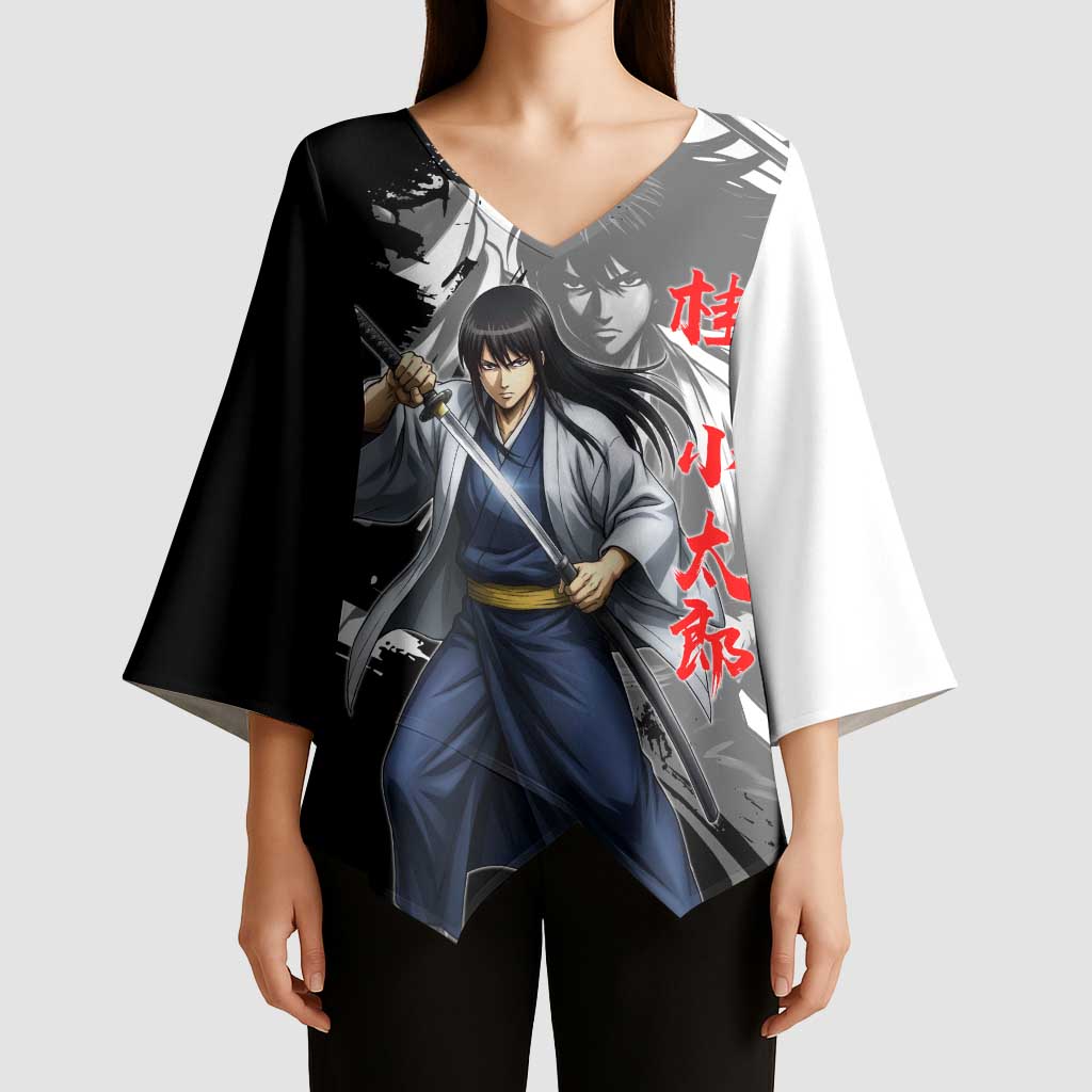 Kotaro Katsura Kimono Sleeve Blouse Traditional Samurai Ink Style