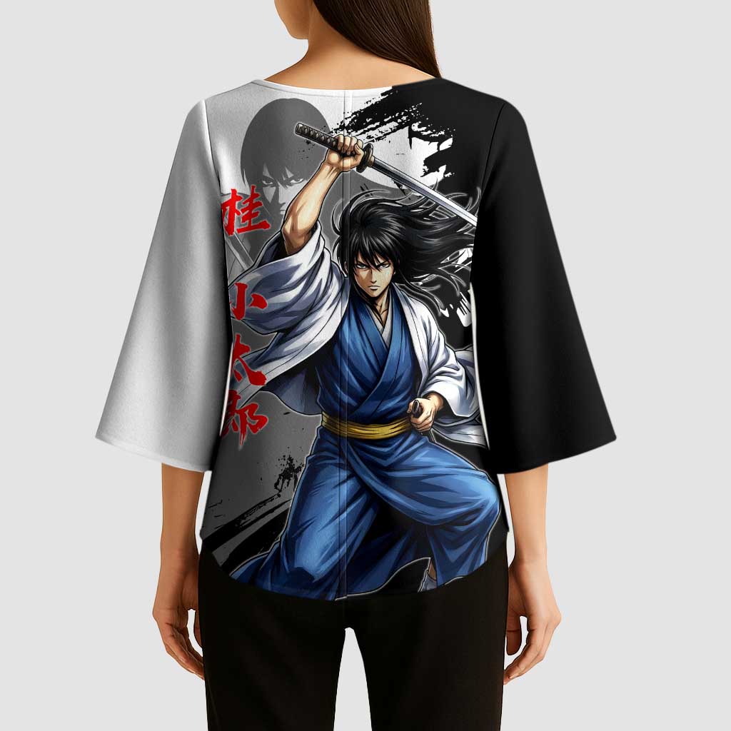 Kotaro Katsura Kimono Sleeve Blouse Traditional Samurai Ink Style