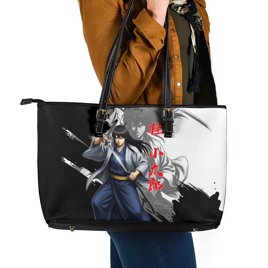 Kotaro Katsura Leather Tote Bag Traditional Samurai Ink Style