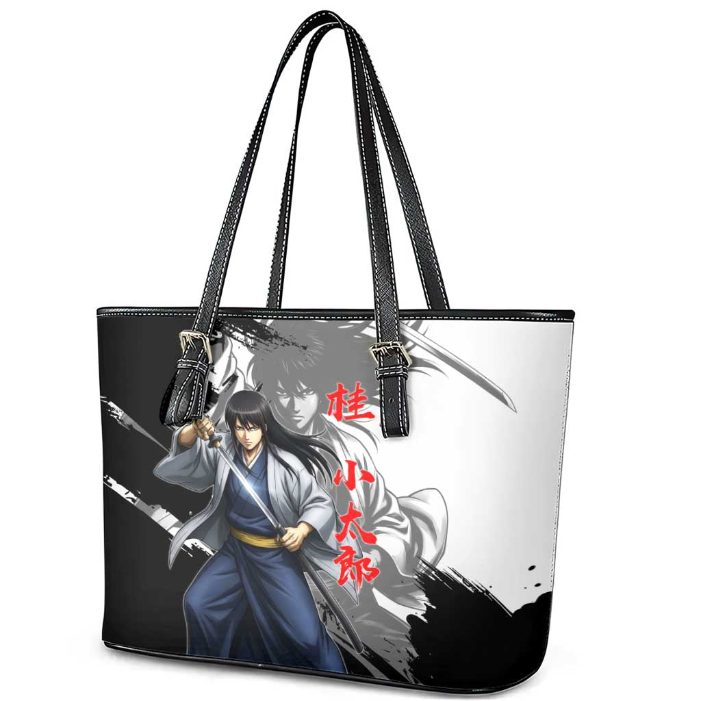 Kotaro Katsura Leather Tote Bag Traditional Samurai Ink Style