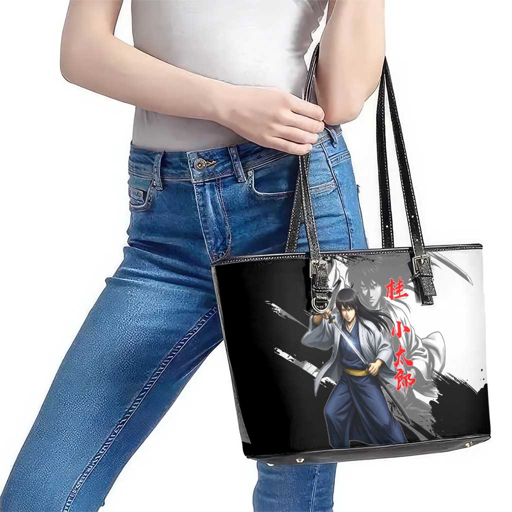Kotaro Katsura Leather Tote Bag Traditional Samurai Ink Style