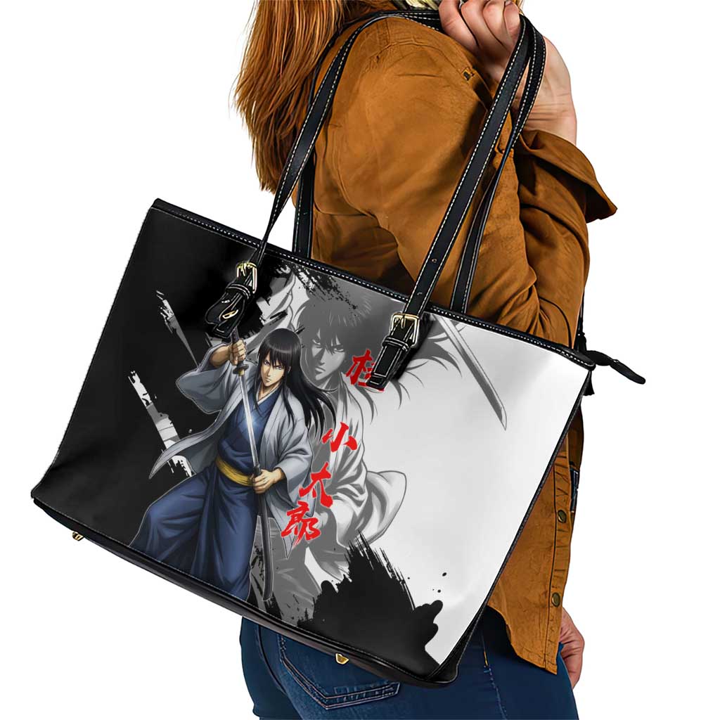 Kotaro Katsura Leather Tote Bag Traditional Samurai Ink Style