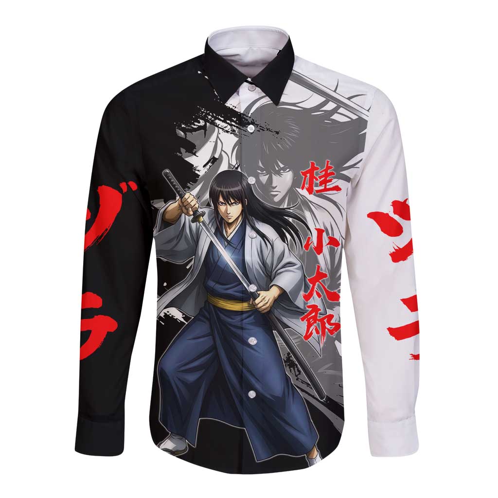 Kotaro Katsura Long Sleeve Button Shirt Traditional Samurai Ink Style