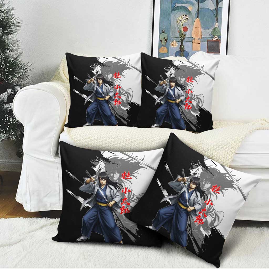 Kotaro Katsura Pillow Cover Traditional Samurai Ink Style