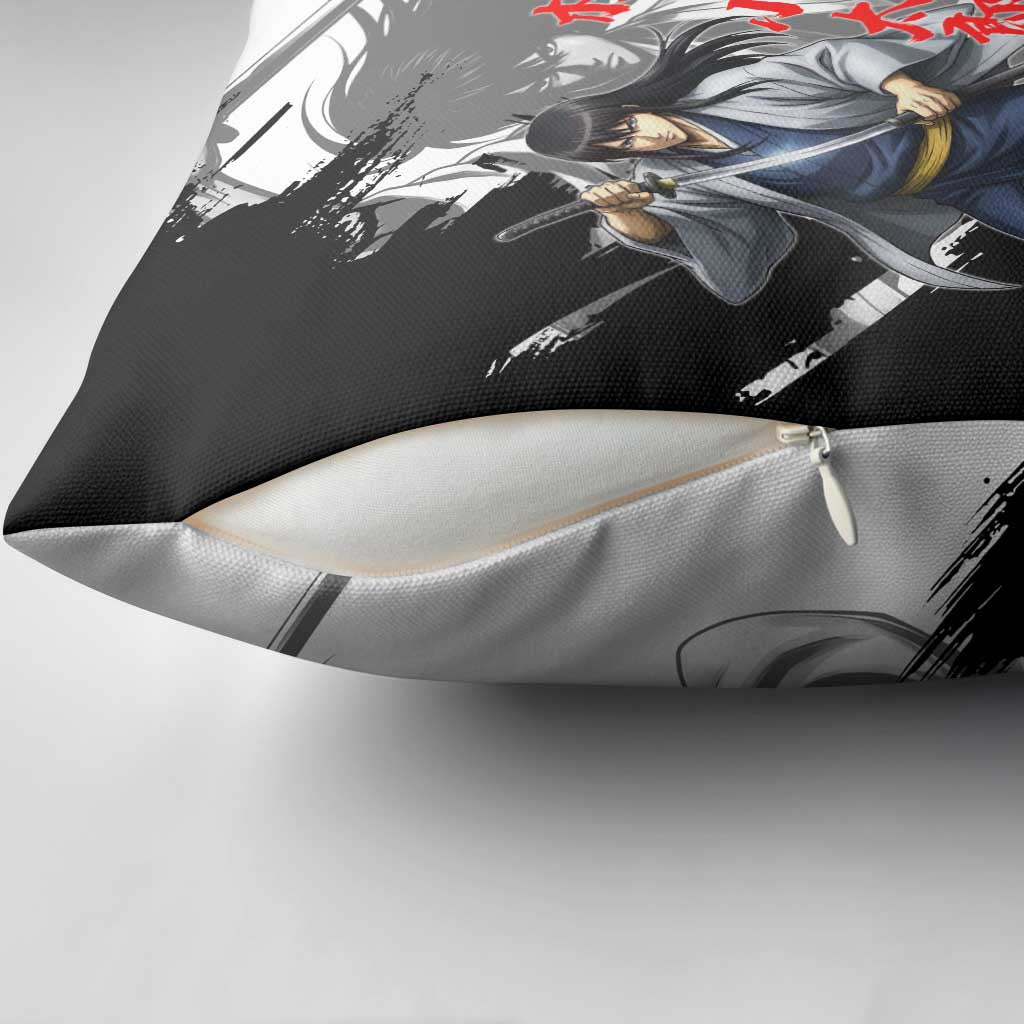 Kotaro Katsura Pillow Cover Traditional Samurai Ink Style