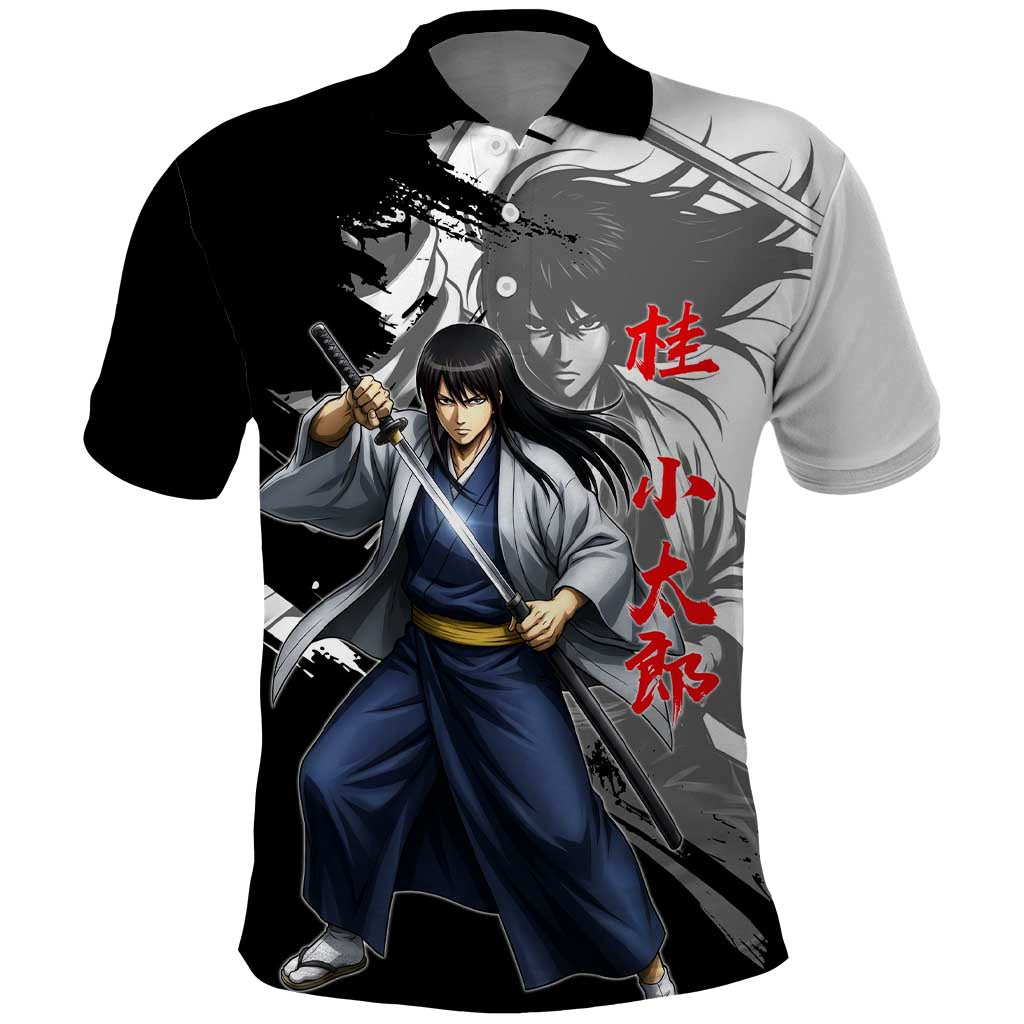 Kotaro Katsura Polo Shirt Traditional Samurai Ink Style