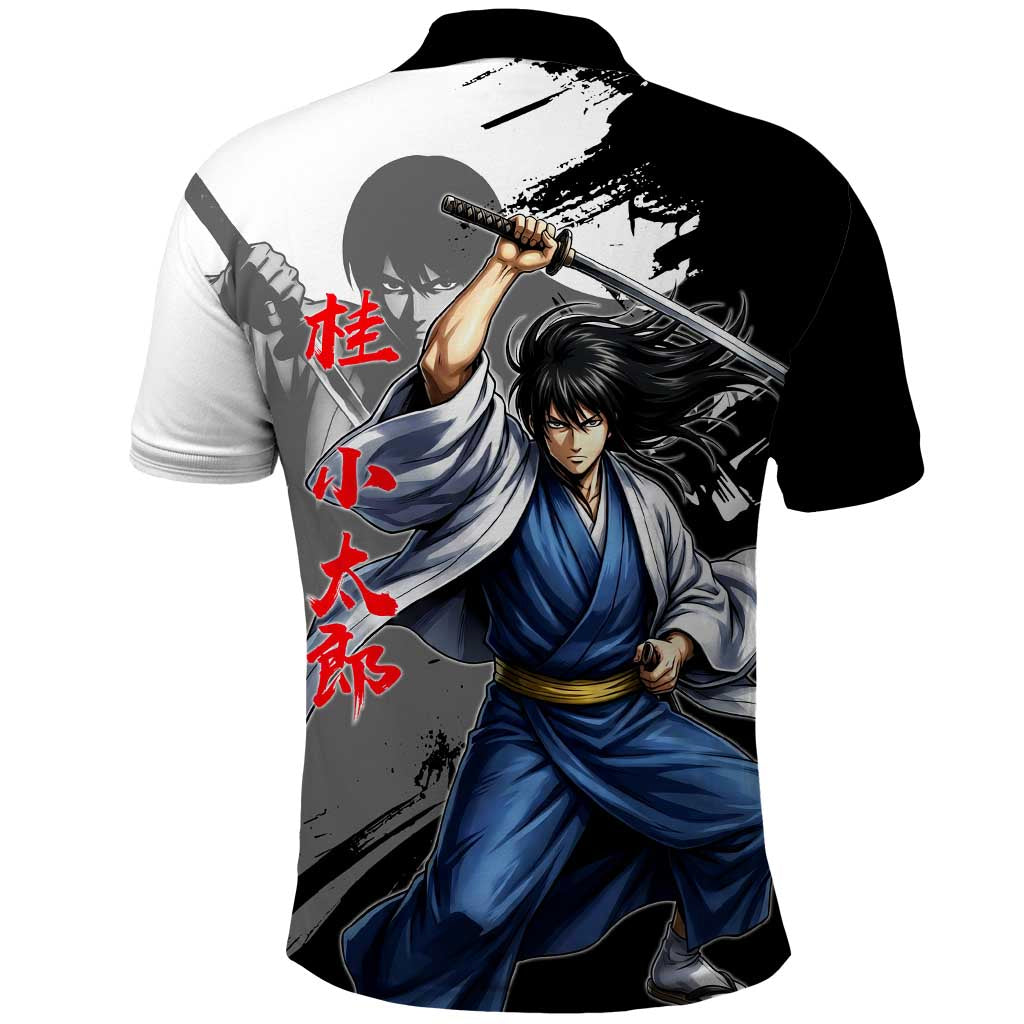 Kotaro Katsura Polo Shirt Traditional Samurai Ink Style