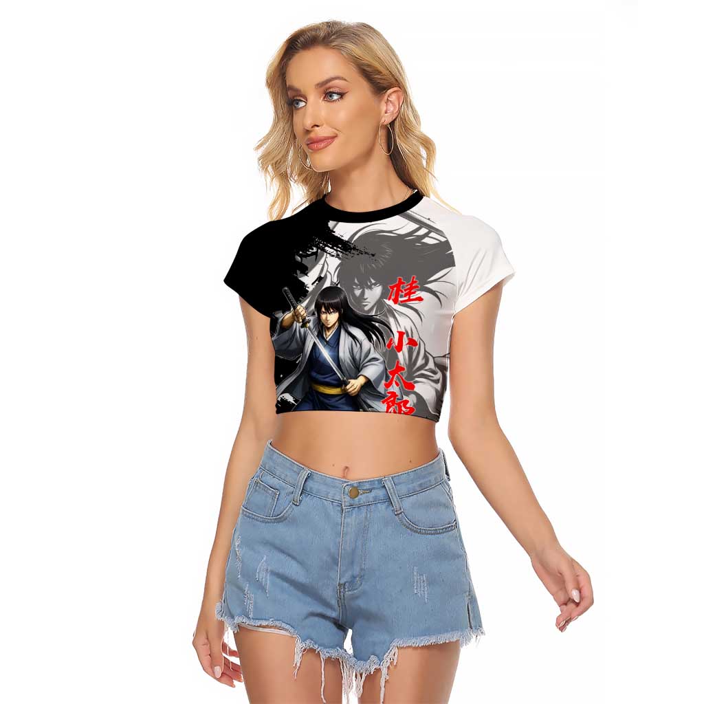 Kotaro Katsura Raglan Cropped T Shirt Traditional Samurai Ink Style