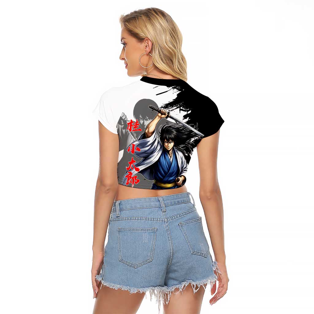 Kotaro Katsura Raglan Cropped T Shirt Traditional Samurai Ink Style