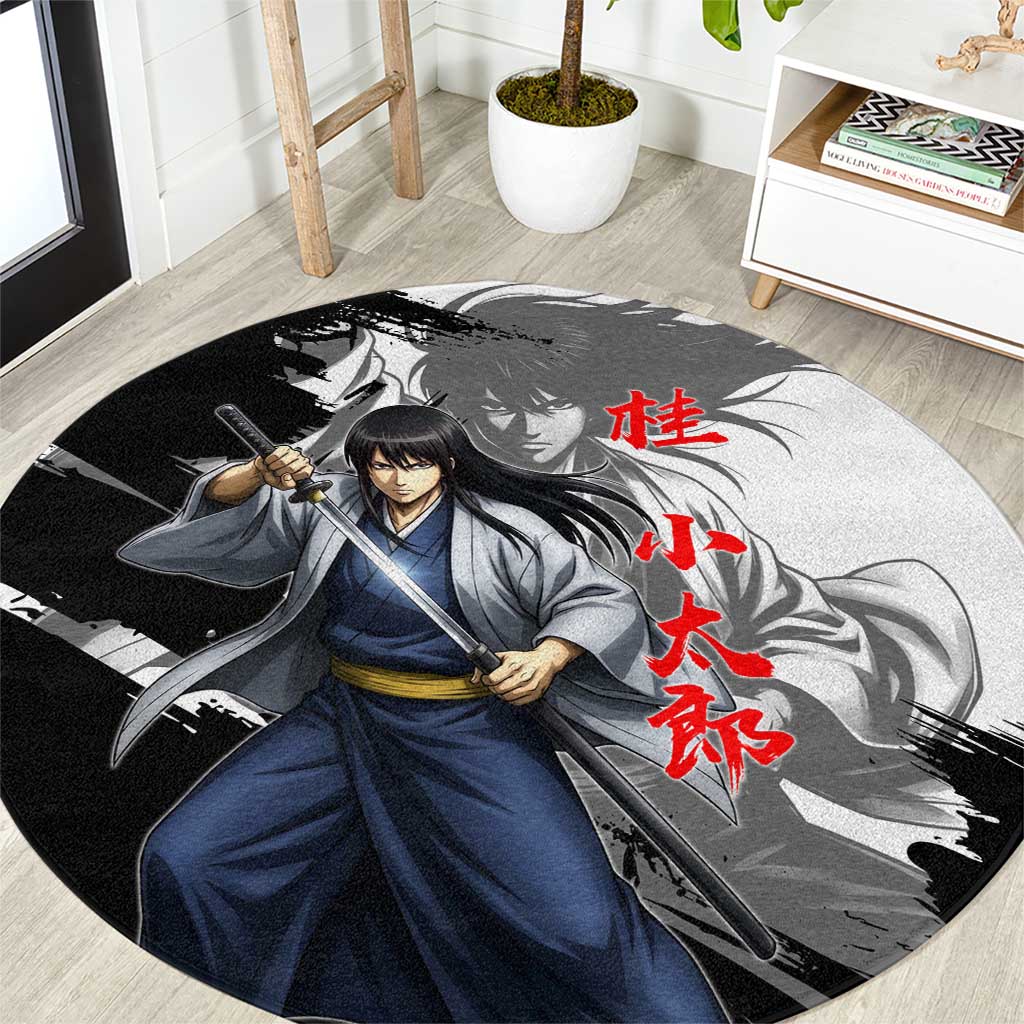 Kotaro Katsura Round Carpet Traditional Samurai Ink Style