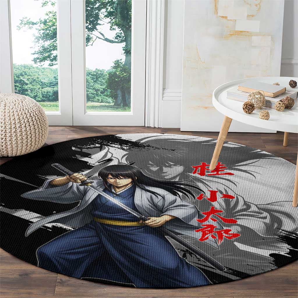Kotaro Katsura Round Carpet Traditional Samurai Ink Style