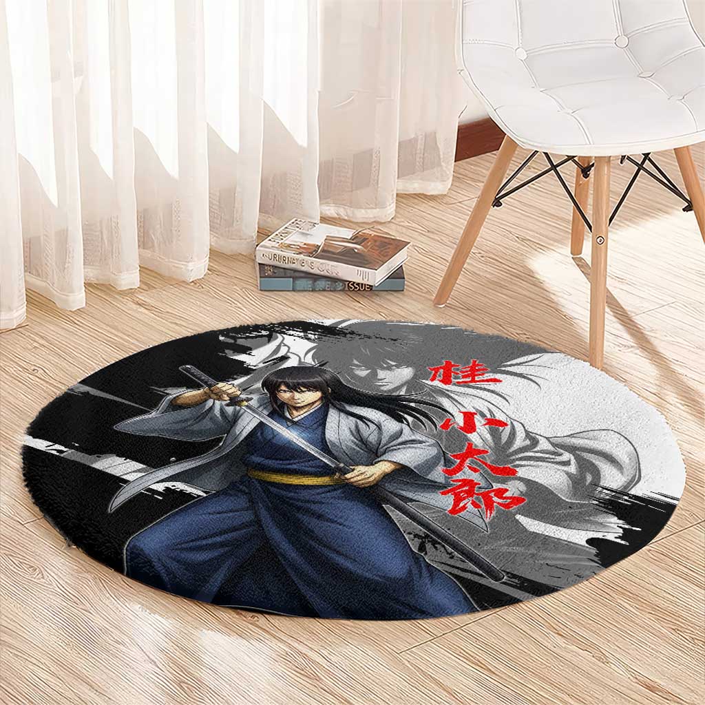 Kotaro Katsura Round Carpet Traditional Samurai Ink Style