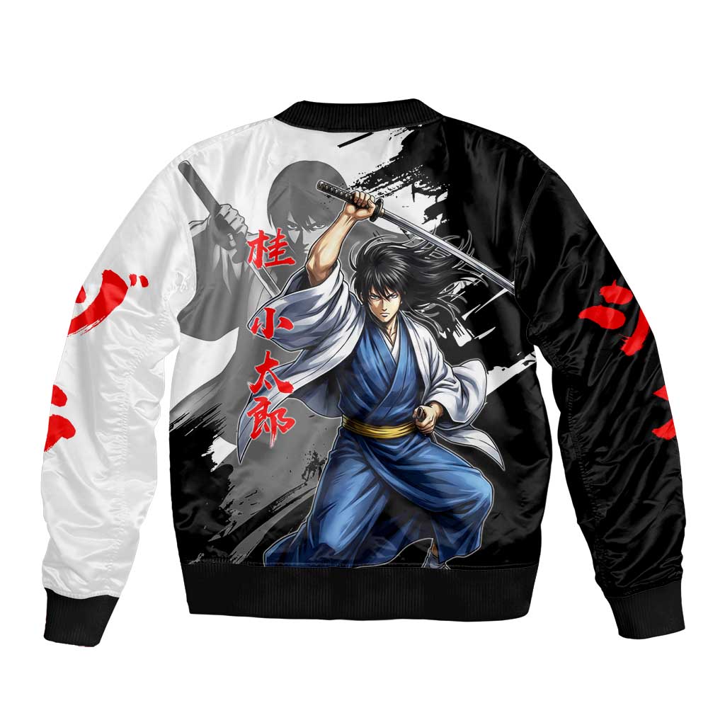 Kotaro Katsura Sleeve Zip Bomber Jacket Traditional Samurai Ink Style