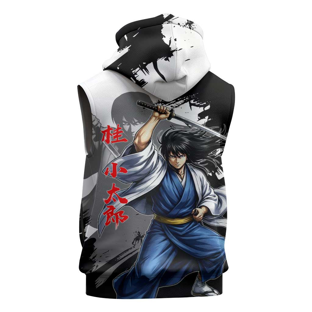 Kotaro Katsura Sleeveless Hoodie Traditional Samurai Ink Style