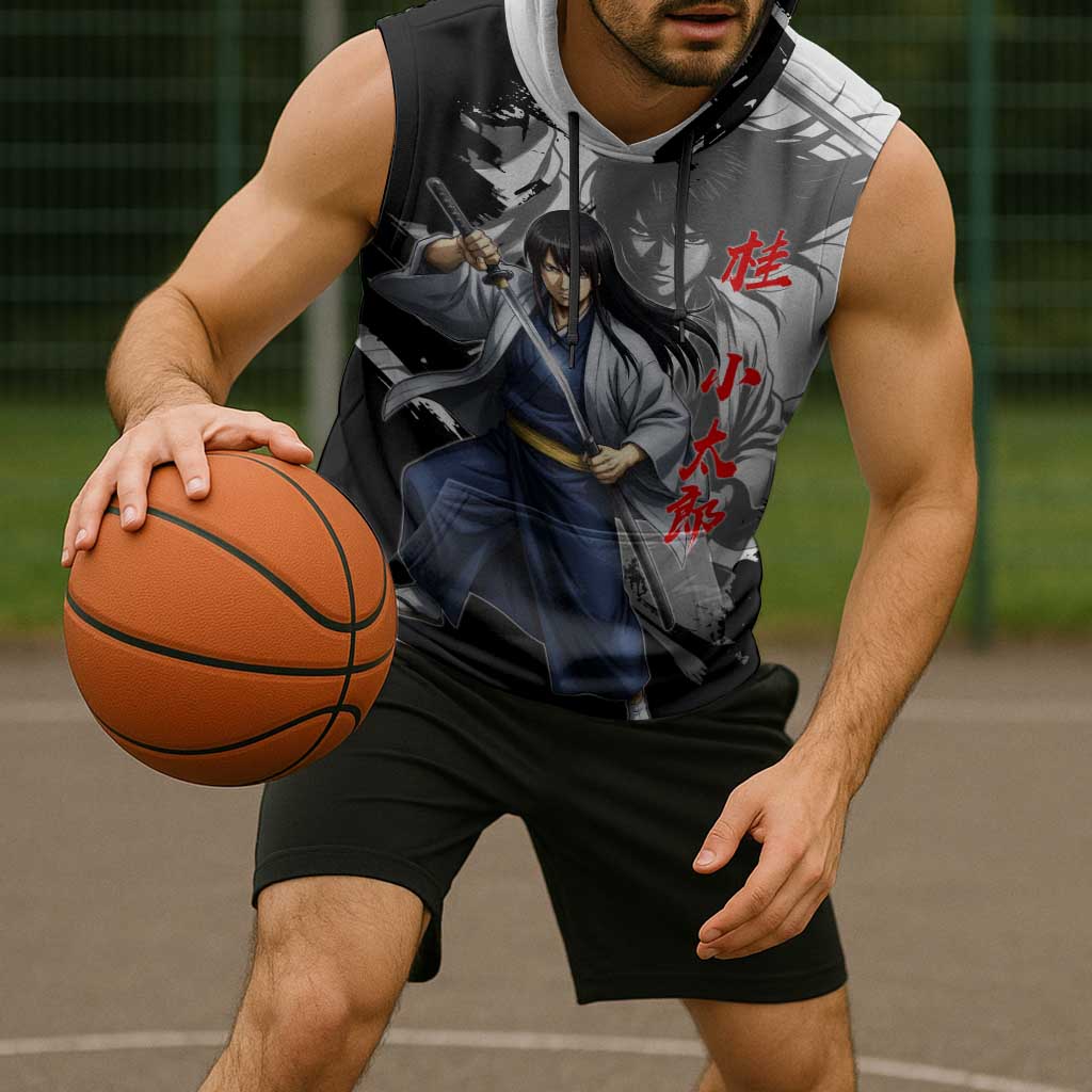 Kotaro Katsura Sleeveless Hoodie Traditional Samurai Ink Style