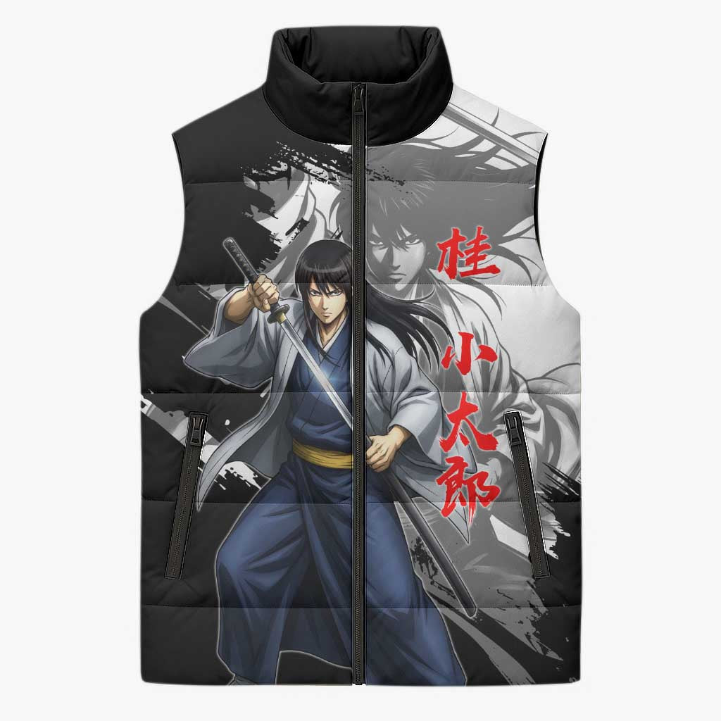 Kotaro Katsura Sleeveless Puffer Jacket Traditional Samurai Ink Style