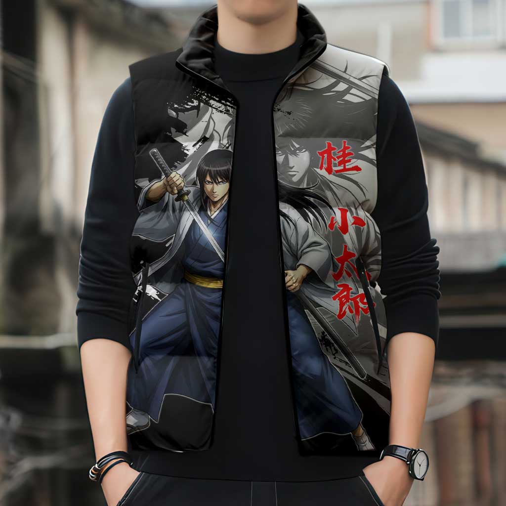 Kotaro Katsura Sleeveless Puffer Jacket Traditional Samurai Ink Style